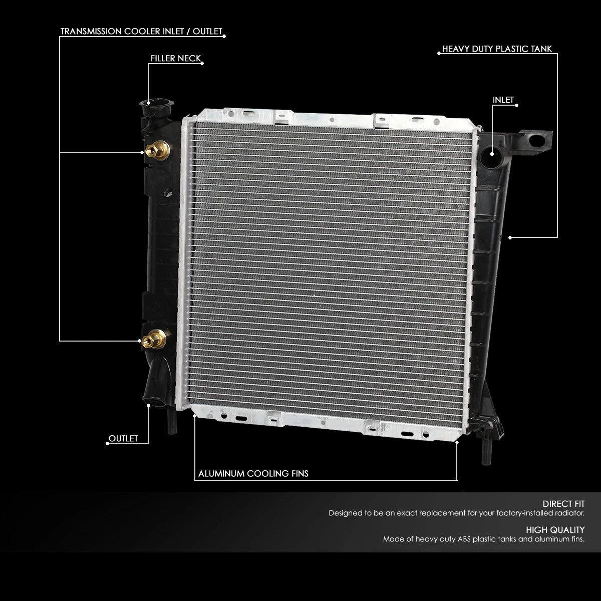 Aluminum Radiator for Ford Ranger Explorer Bronco II 2.8L-4.0L (1983–1997)