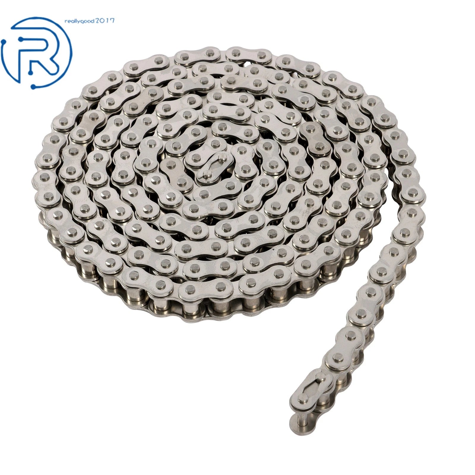 10-Foot Stainless Steel Chain with 2 Connecting Links for Automotive Use