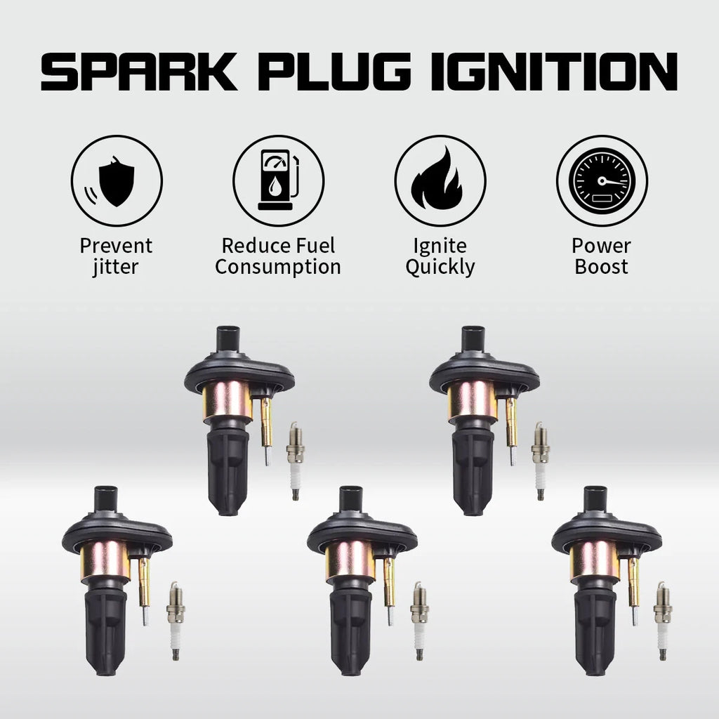 5X Ignition Coil + Plugs for Chevy Trailblazer GMC Canyon Envoy Isuzu Olds (2002–2009) UF303