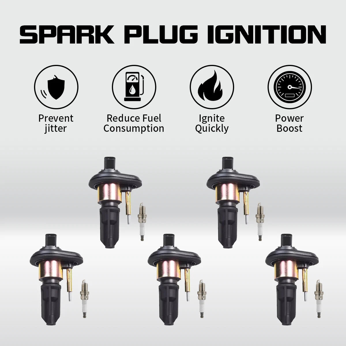 5X Ignition Coil + Plugs for Chevy Trailblazer GMC Canyon Envoy Isuzu Olds (2002–2009) UF303