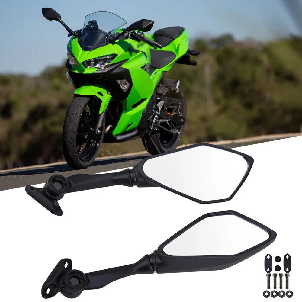 2X Rearview Side Mirrors for Kawasaki Ninja ZX6R (2013–2025) EX300 (2013–2017)