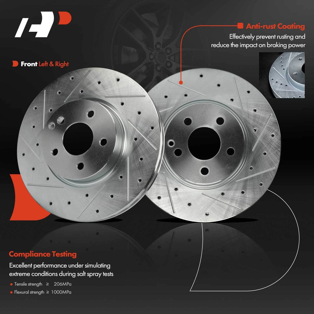 Front Side Drilled Brake Rotors for Mercedes-Benz C300 E350 (2008–2014)
