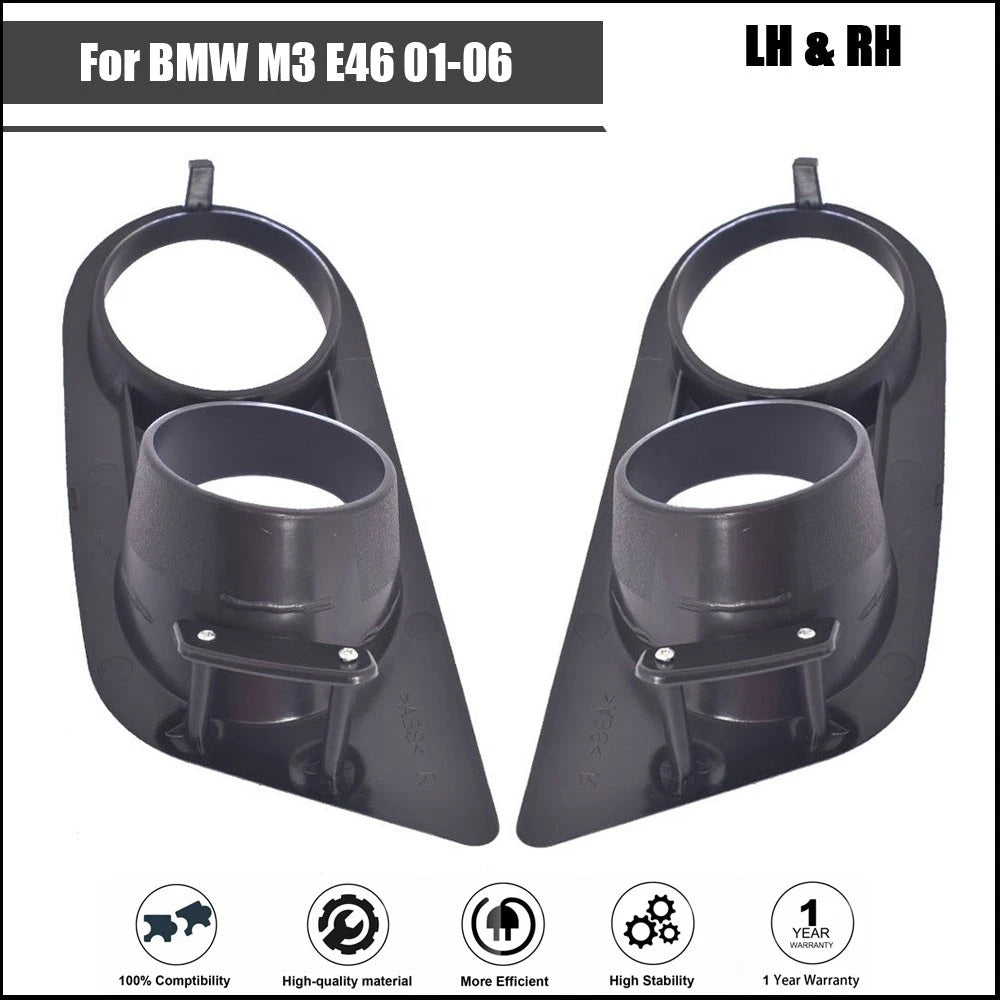 Pair Front Bumper Fog Light Ring Covers for BMW M3 E46 (2001–2006)
