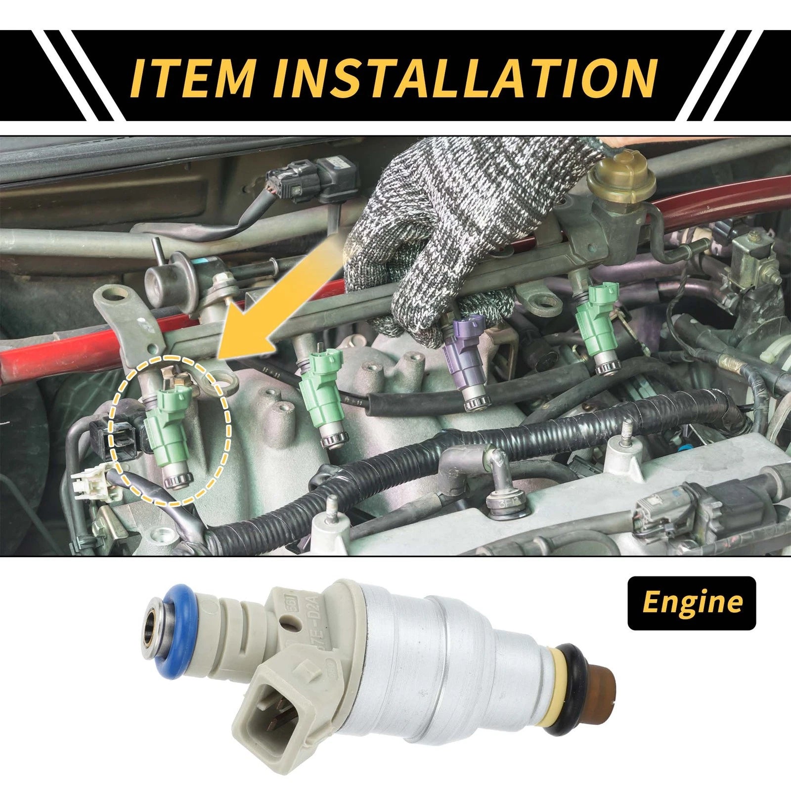 Fuel Injector for Ford Ranger (1985–2001) 4 Holes Silver Tone Beige