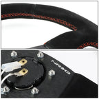 NRG Reinforced Steering Wheel 32cm D-Shape for Universal Fit (RHD)