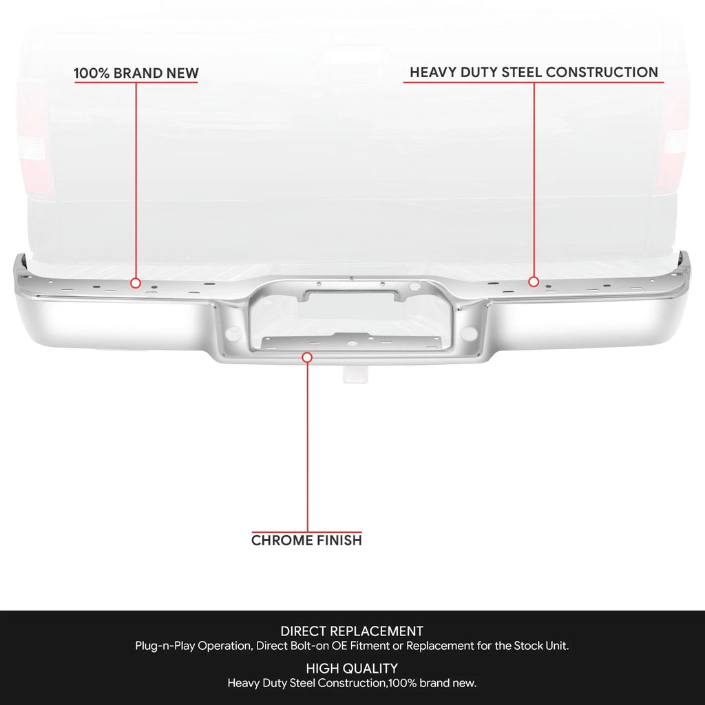 Chrome Rear Bumper Face Bar for Ford F-150 (2004–2006)