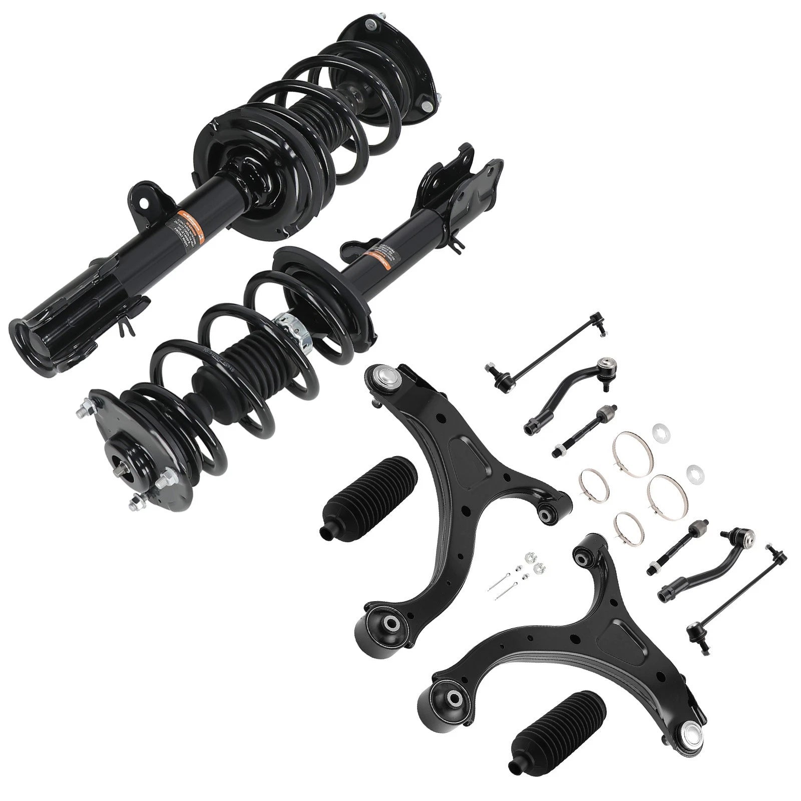 Set of 4 Suspension Front Struts, Control Arms, Tie Rods for Kia Sorento (2011–2013) 172712