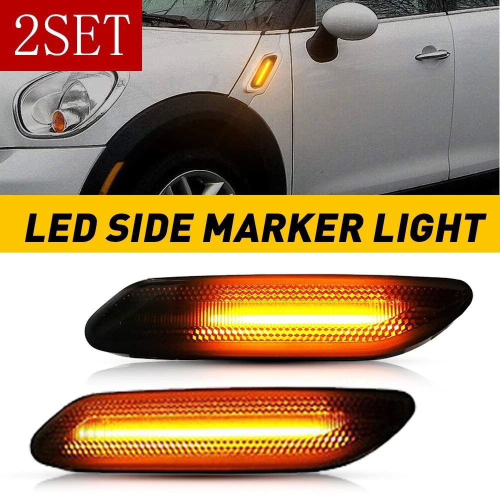 Set of 2 Sequential LED Side Marker Turn Signal Lights for Mini Cooper R60 (2010–2016)
