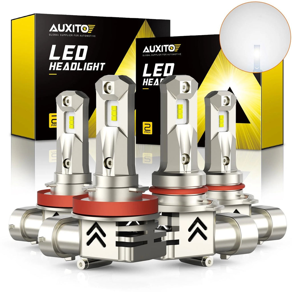 AUXITO 9005 H11 LED Headlight Bulbs Combo High Low Beam 6500K White for