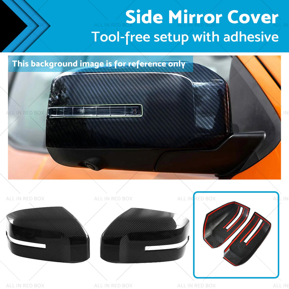 Side Mirror Cover for Mitsubishi Triton L200 (2023–2025) ABS Carbon Fiber