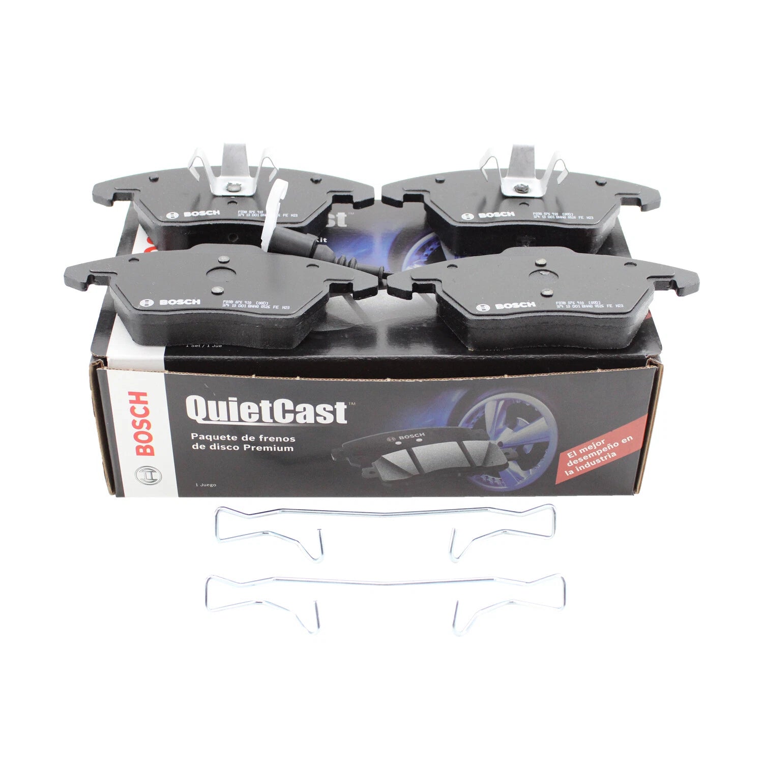 Set of 4 Bosch QuietCast Front Semi-Metallic Brake Pads for Audi VW