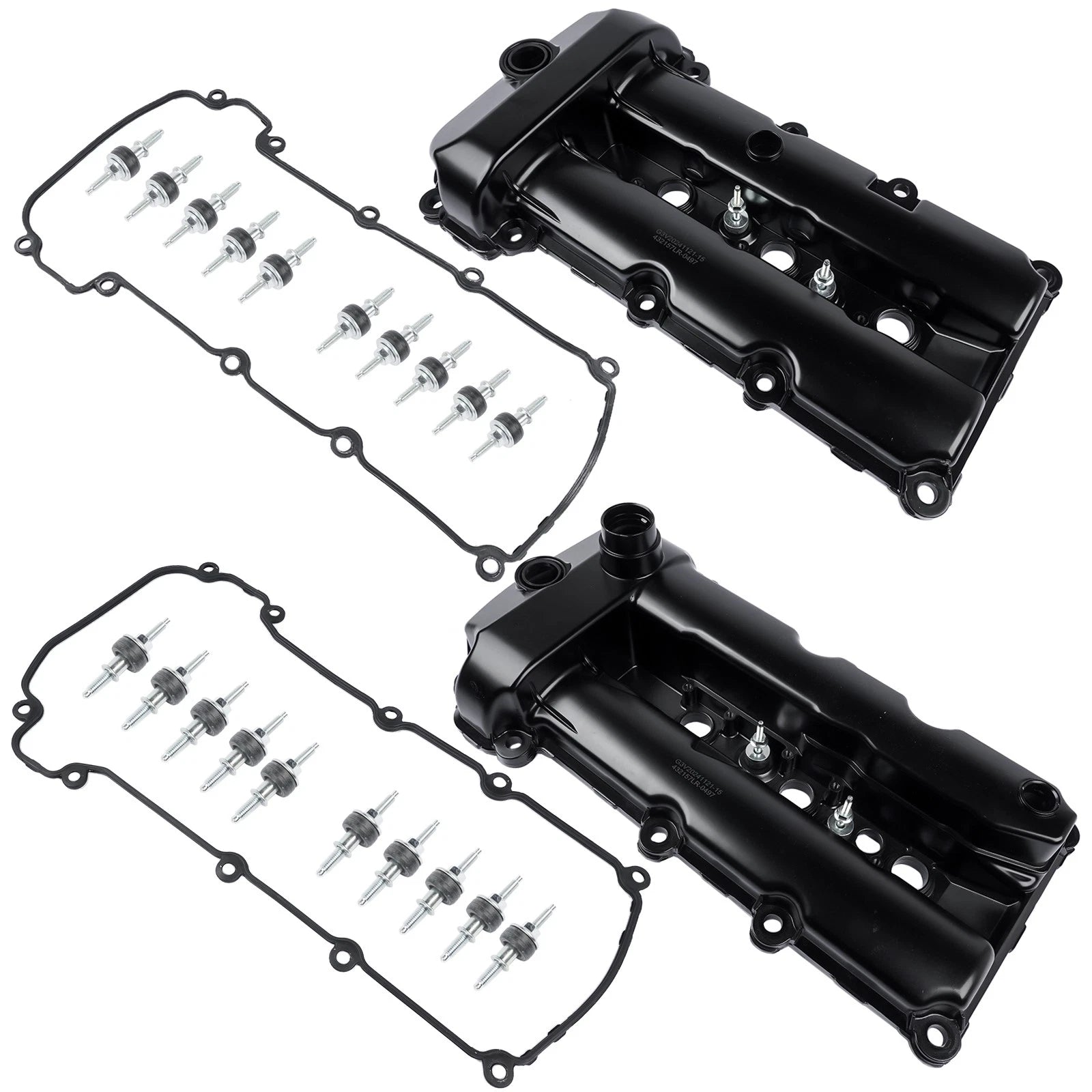 2X Engine Valve Covers with Gaskets for Jaguar S-Type (2002-2008)