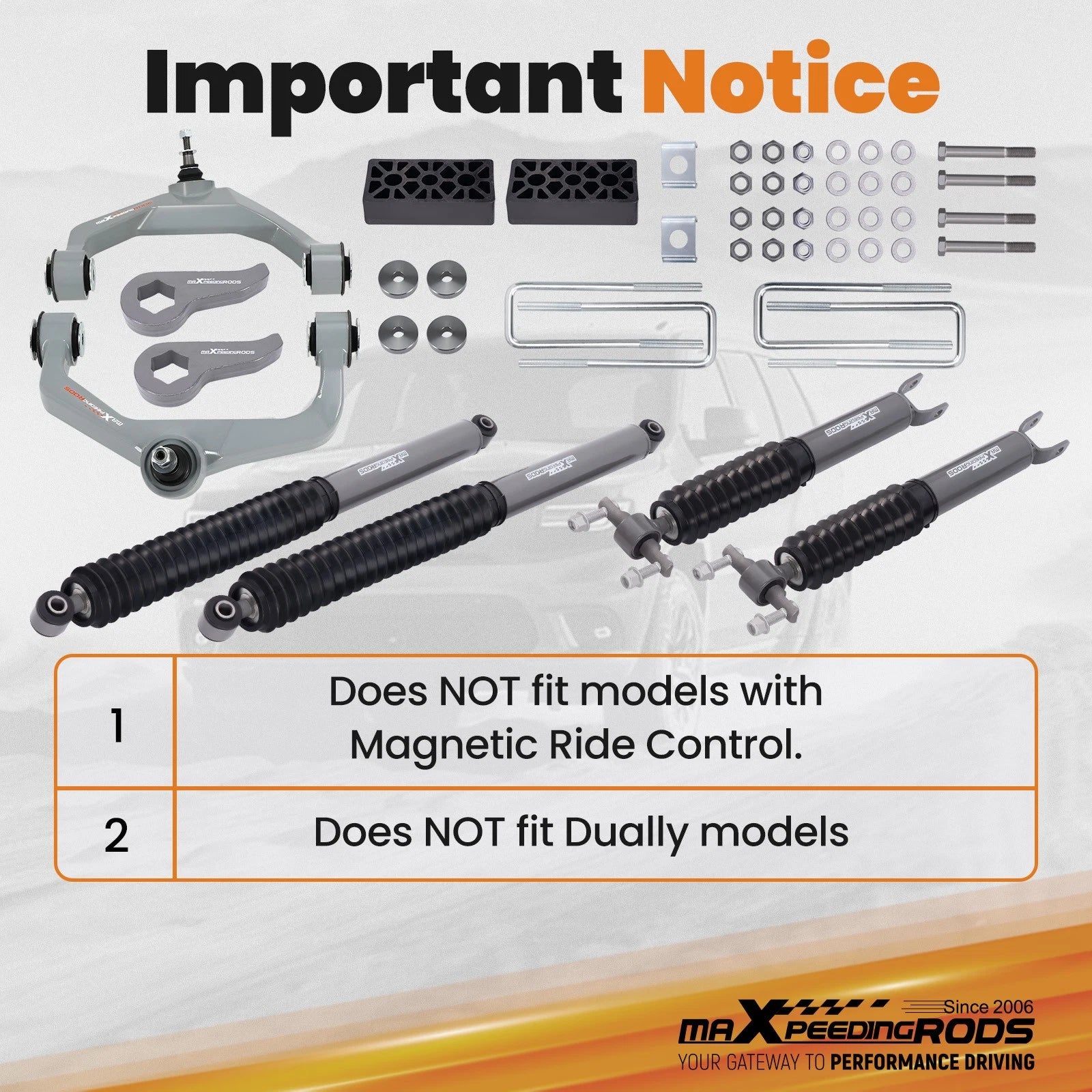 3.5" Suspension Lift Kit w/Shocks for Chevy GMC 2500HD/3500HD (2011–2019)