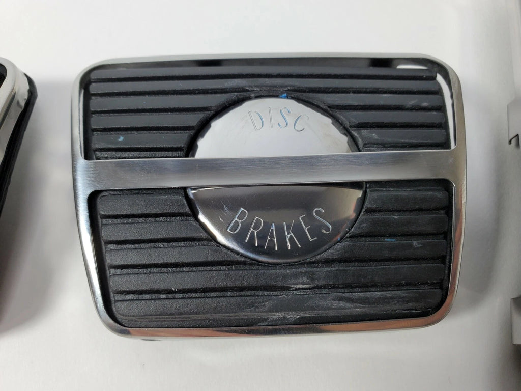 Brake Clutch Gas Pedal Pad Kit with Chrome Trim for 1967-1968 Camaro Firebird