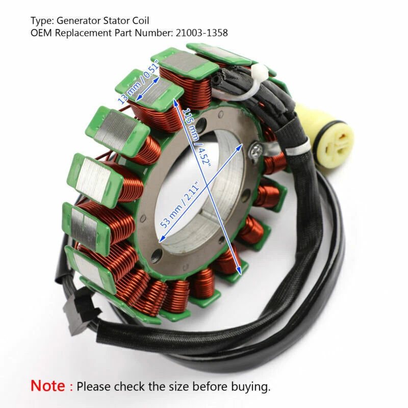 Generator Stator for Kawasaki Ninja ZX-6R / ZZR 600 (2000–2008) 21003-1358