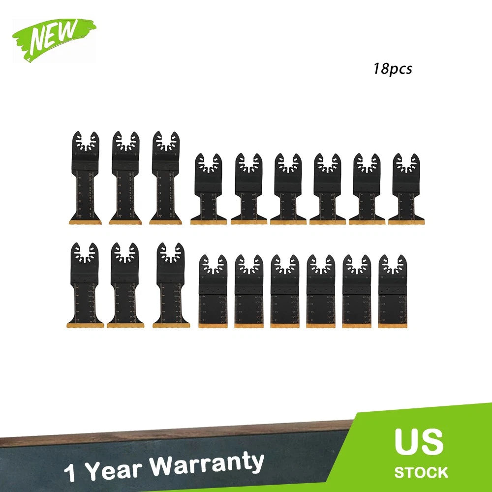 18-Piece Titanium-Coated Reciprocating Saw Blades for Multi-Tool