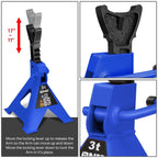 2X Jack Stands for Sedan SUV (10.8"-15.7", 6600lbs Capacity)