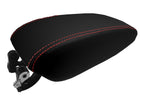Console Lid Armrest Cover for Chevrolet Cruze (2016–2018) Carbon Fiber Red Stitch
