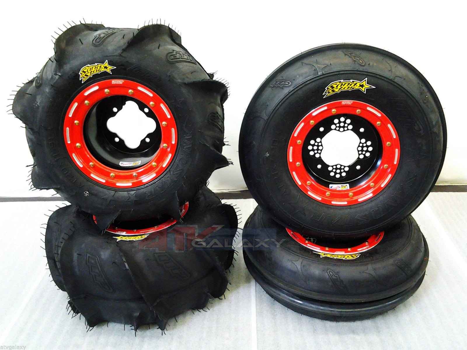 DWT G3 Beadlock Wheels & ITP Sand Star Paddle Tires Kit for TRX 450R 250R
