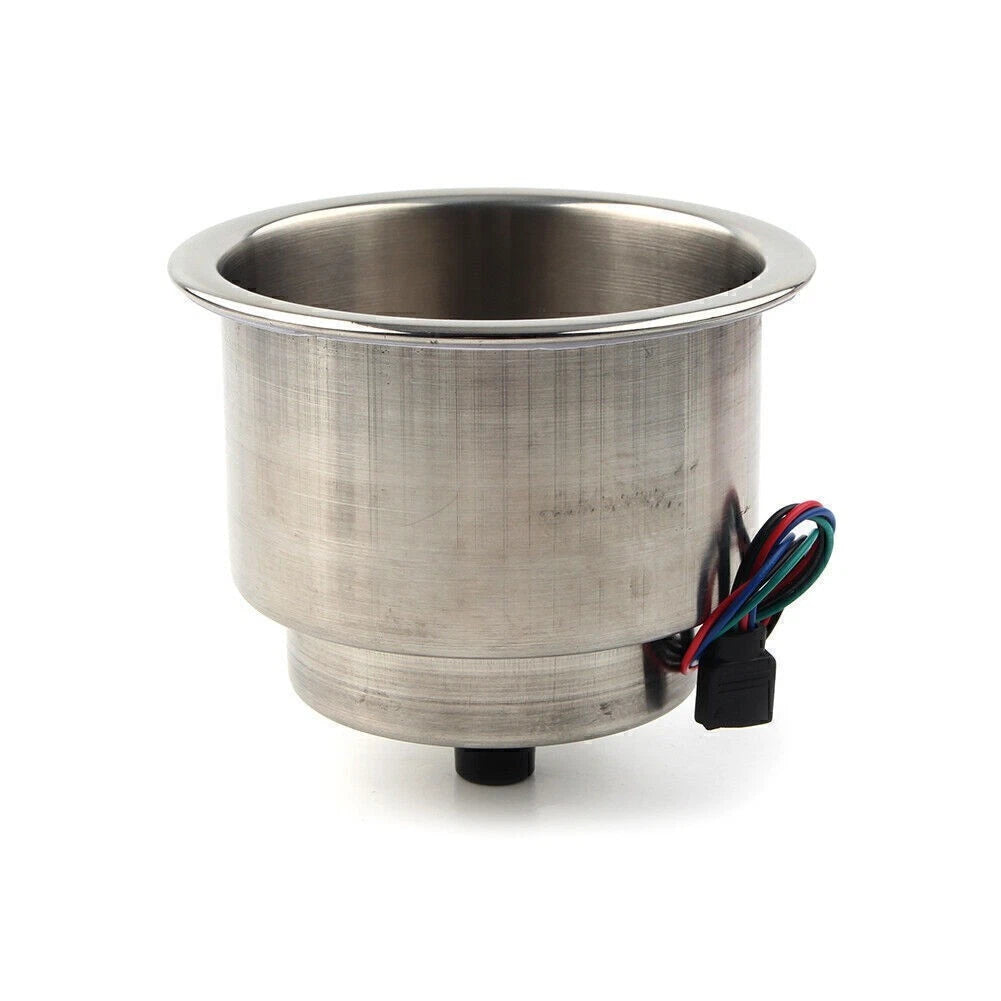 LED RGB Drink Cup Holder for Marine RV Truck (Stainless Steel)