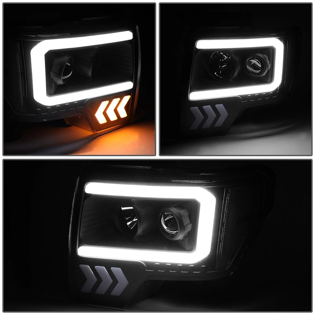 LED DRL Arrow Projector Headlight Lamps for Ford F150 (2009–2014)