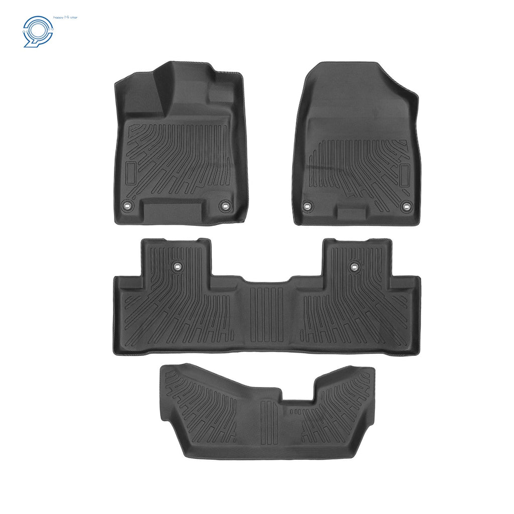 Set of 4 TPE Rubber Black All Weather Floor Mats for Acura MDX (2014–2020)