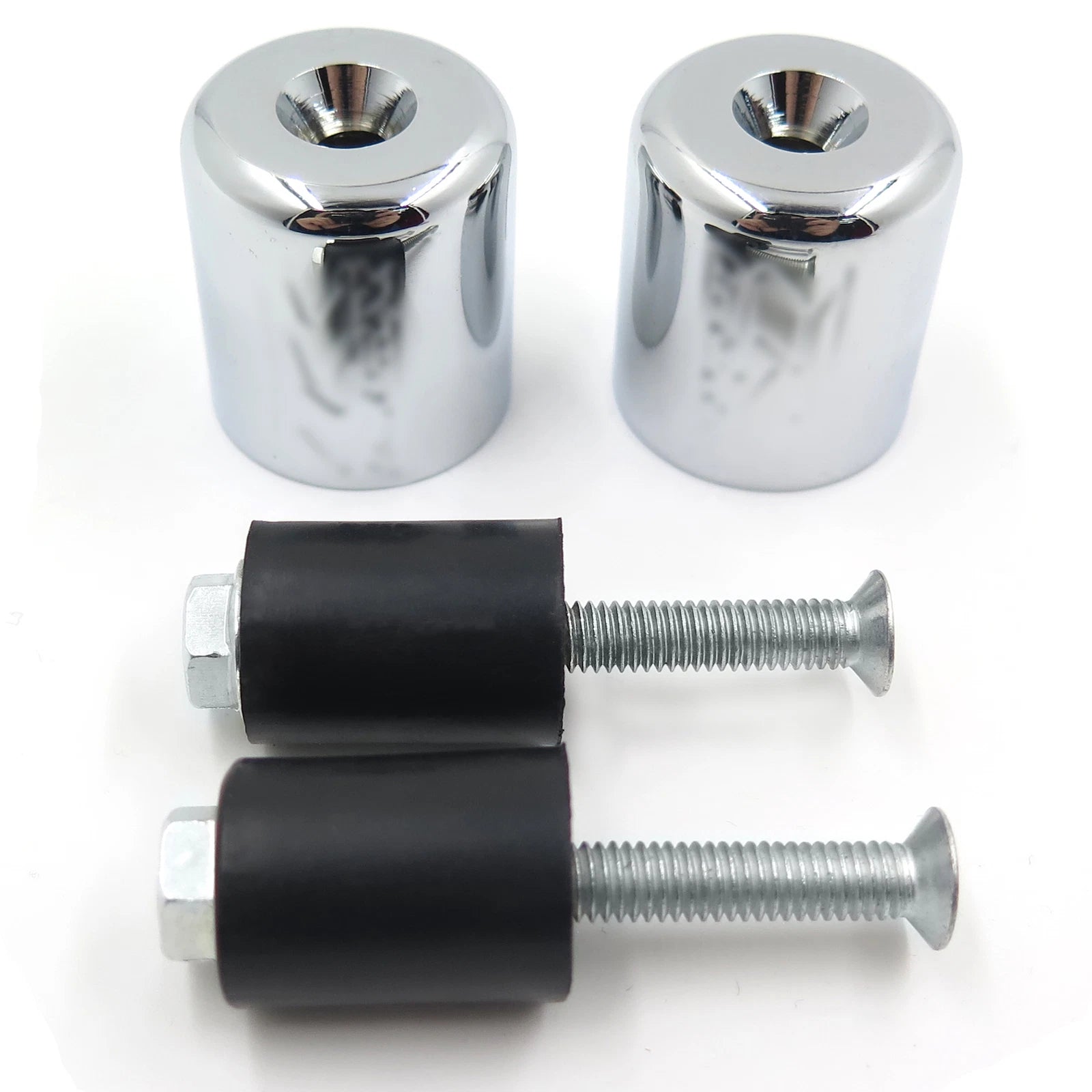 Handlebar Bar End Slider Set of 2 Chrome Rubber for Suzuki Katana 600/750 (1989–2008)