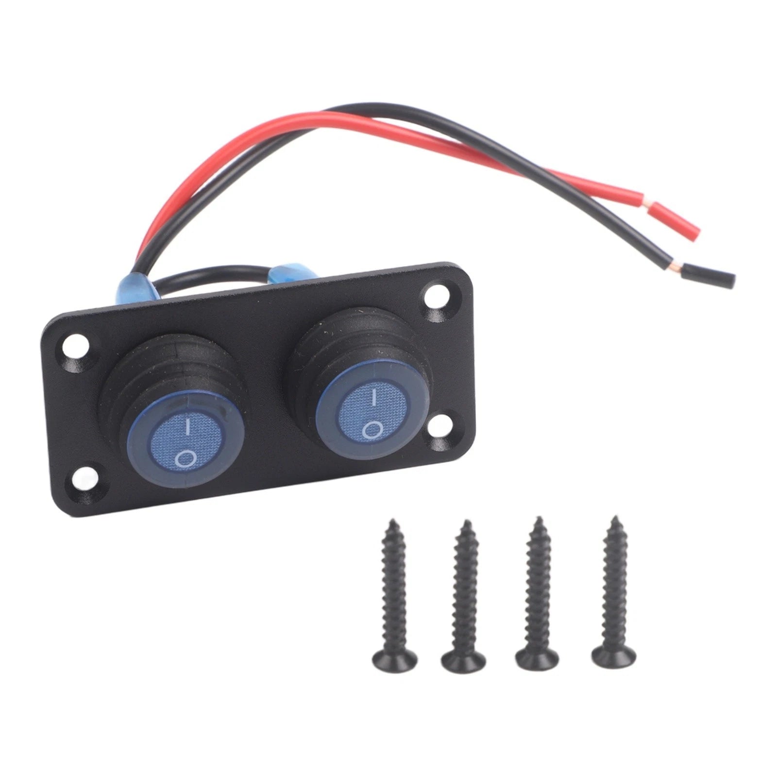 6 Gang LED Illuminated Switch Panel 12V Waterproof for Marine Boat RV
