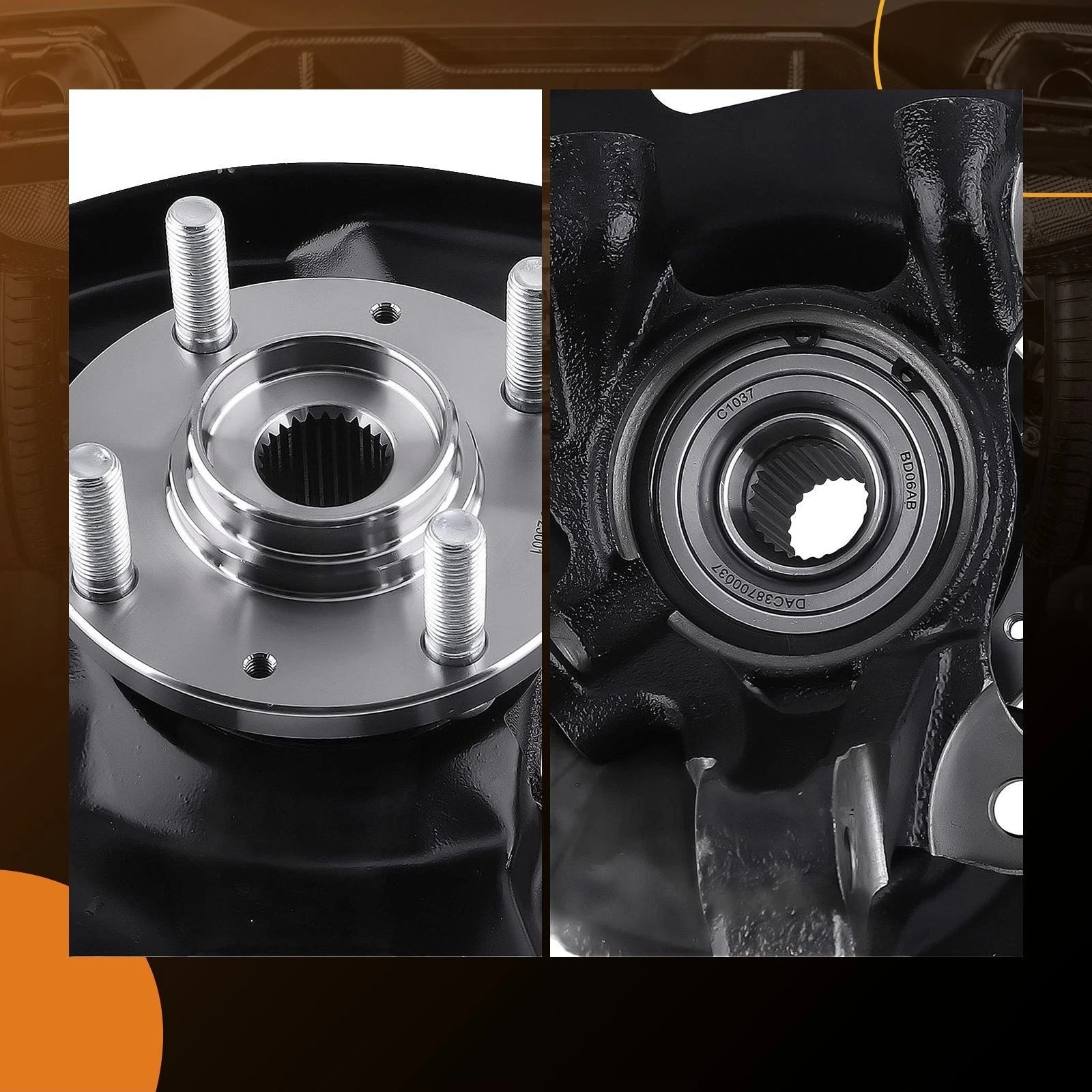 Front Steering Knuckles & Wheel Hub Bearings for Hyundai Accent (2011-2017)