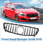 Front Upper Bumper Grille for Mercedes-Benz A-Class Chrome Silver (2013-2020)