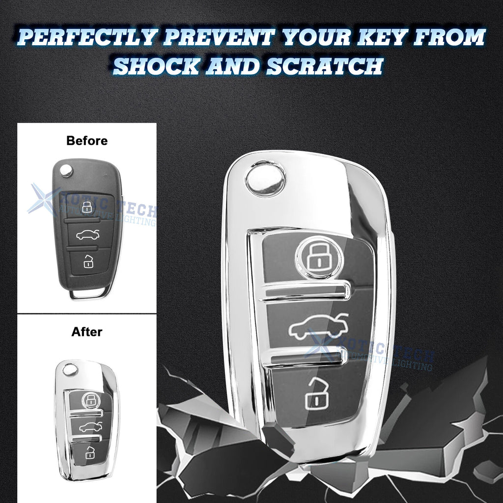 Soft TPU Anti-Scratch Key Fob Cover for Audi (2010-2024)