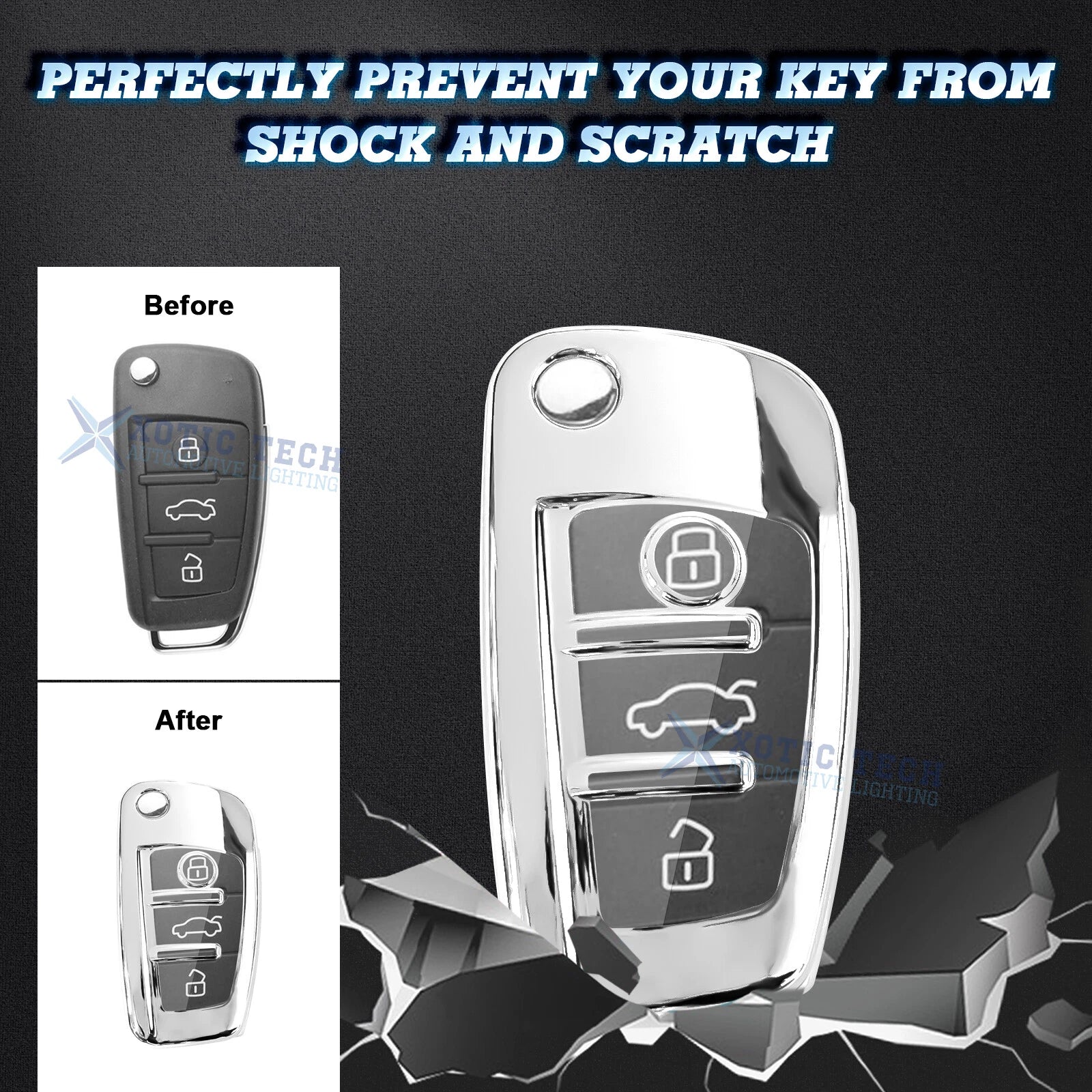 Soft TPU Anti-Scratch Key Fob Cover for Audi (2010-2024)