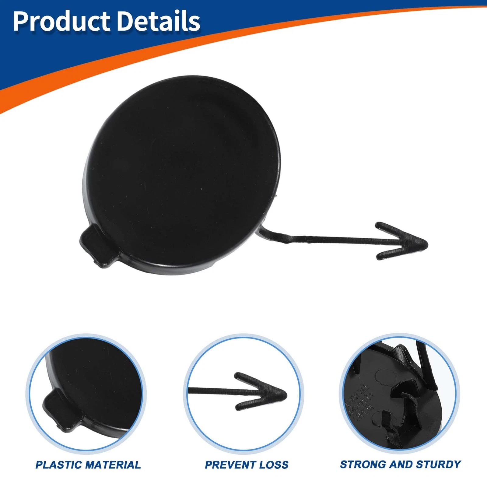 Tow Hook Cover for Volkswagen Polo (2009–2017) No. 6RD807241 Unpainted
