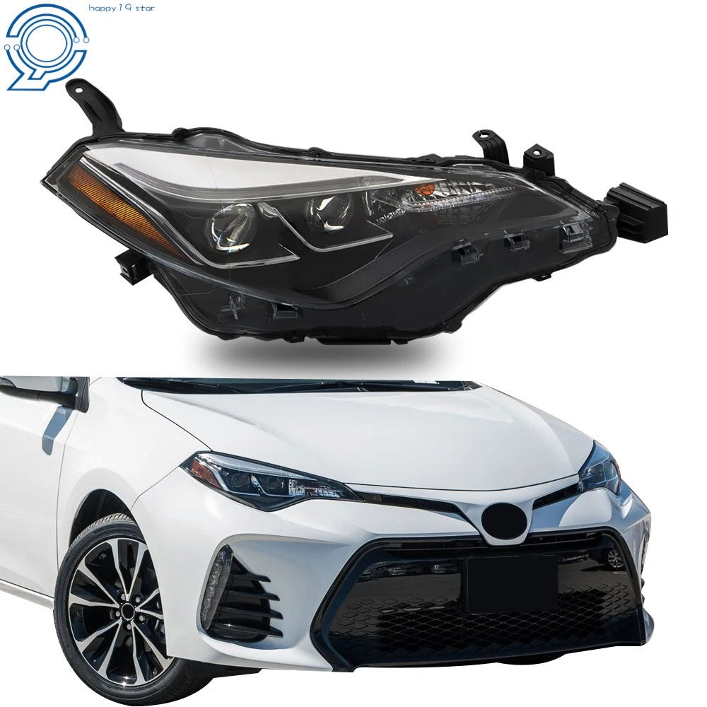 LED Headlight for Toyota Corolla SE XSE XLE (2017–2019) Black Right Side
