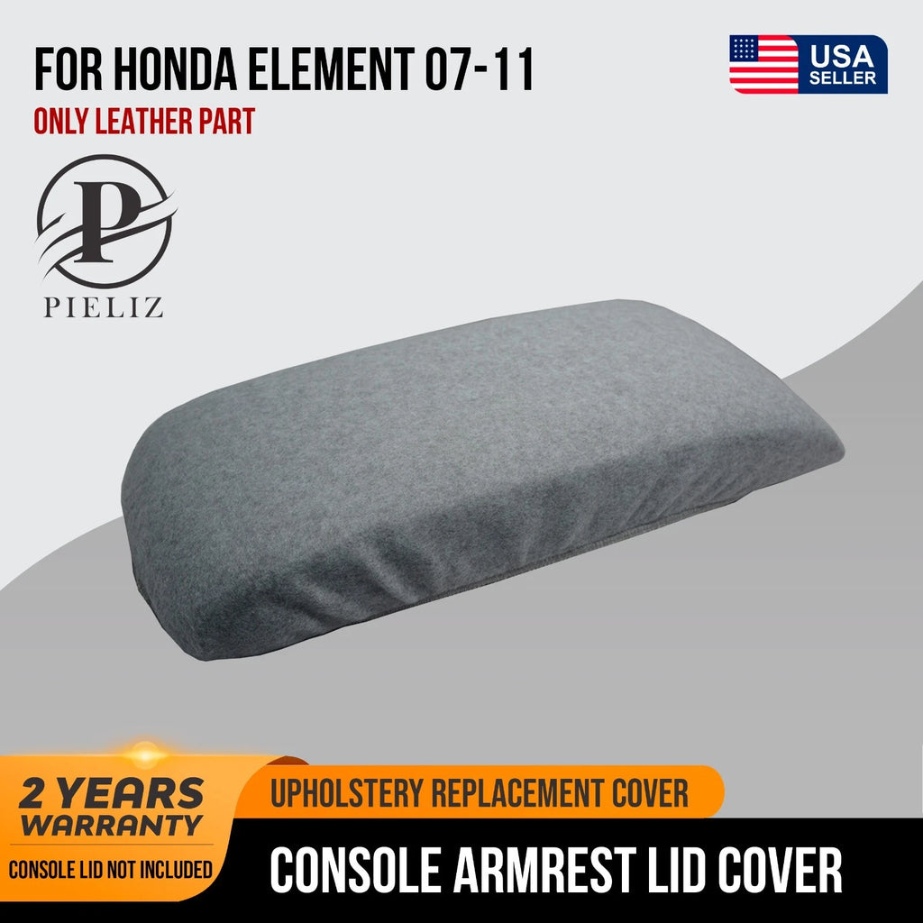 Fleece Console Lid Armrest Cover for Honda Element (2007–2011) Gray
