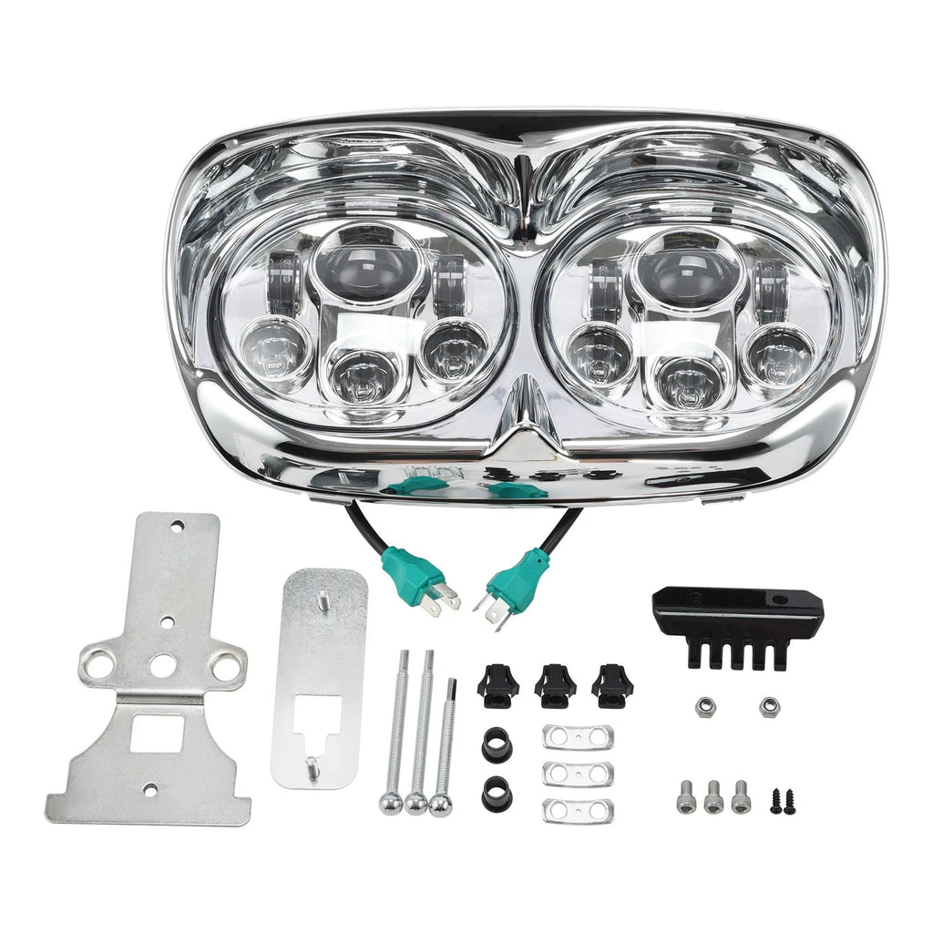 5.75" Dual LED Headlight Lamp Projector for Harley Road Glide FLTR (1998–2013)