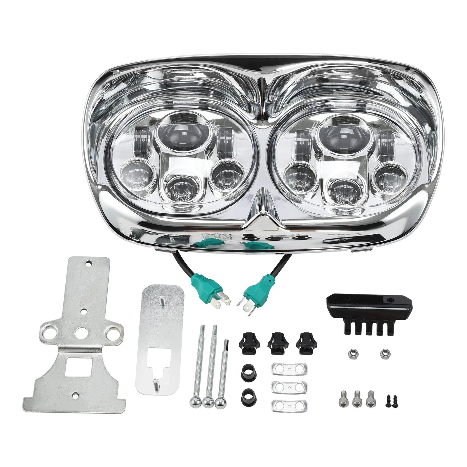 5.75" Dual LED Headlight Lamp Projector for Harley Road Glide FLTR (1998–2013)