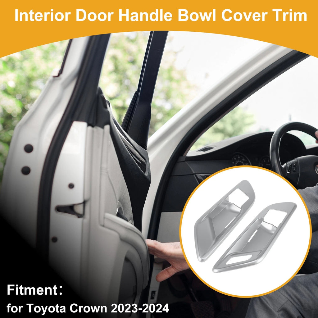 Interior Door Handle Bowl Cover Trim for Toyota Crown (2023–2024) Silver Tone