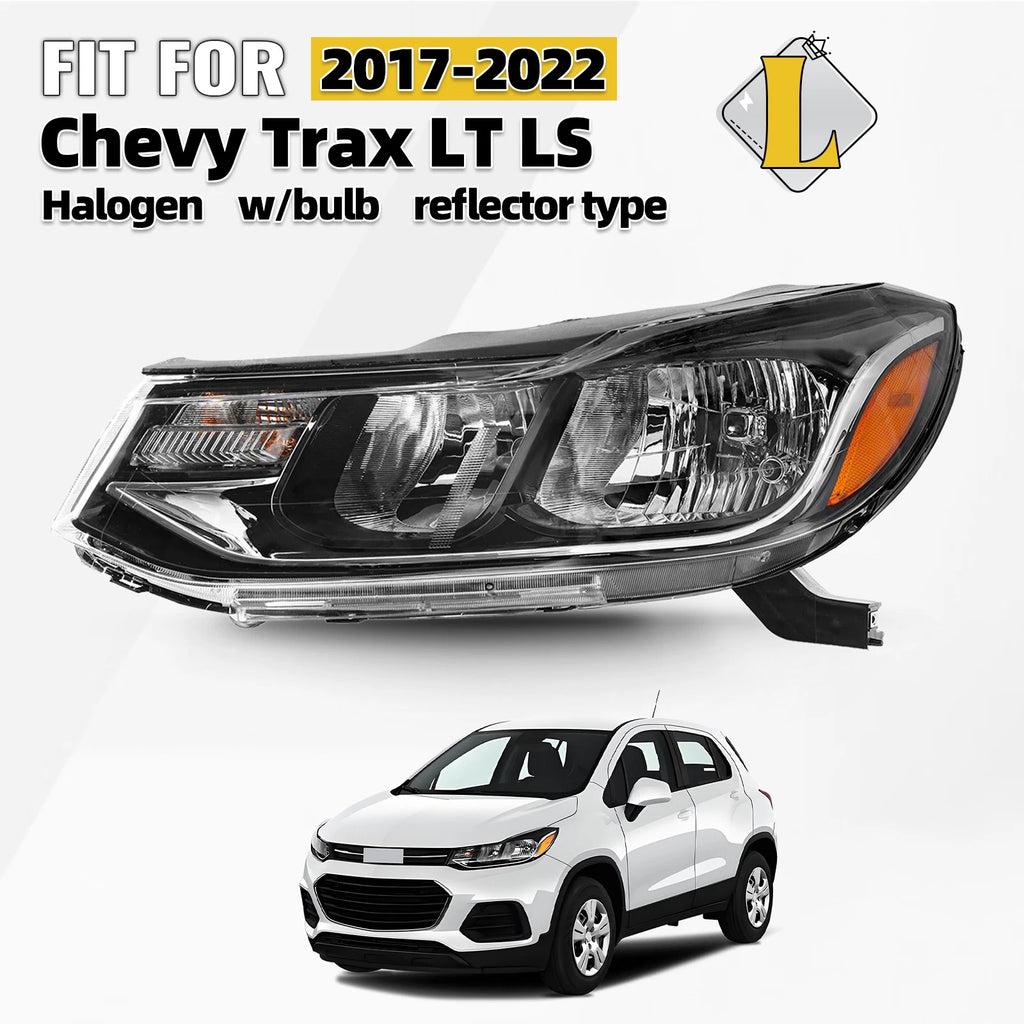Driver Halogen Headlight for Chevy Trax (2017–2022) Reflector Type w/ Bulb