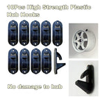 10 x Tire Wheel Rim Hub Hooks for Garage Wall Mounting Max 22" Black ABS