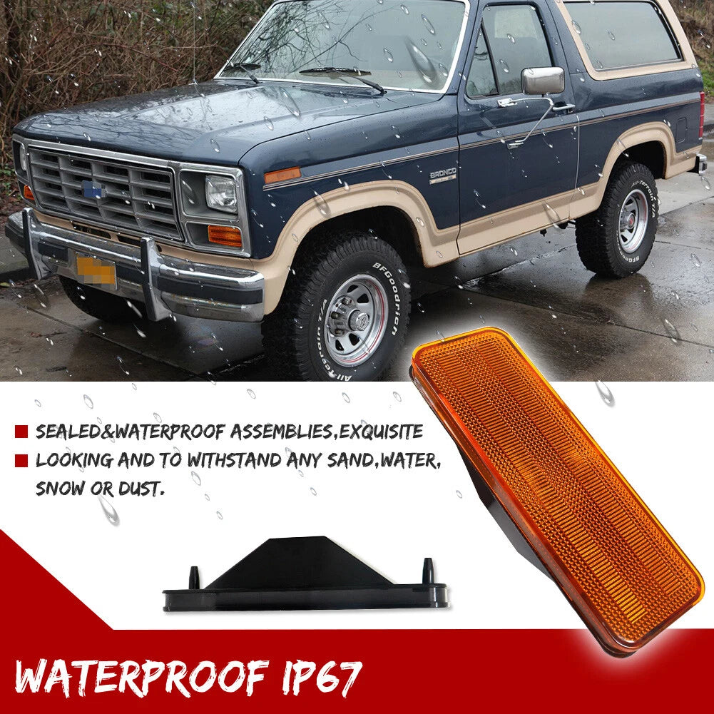 Parking Light Lens Set of 2 for Ford F150 F250 F350 Bronco