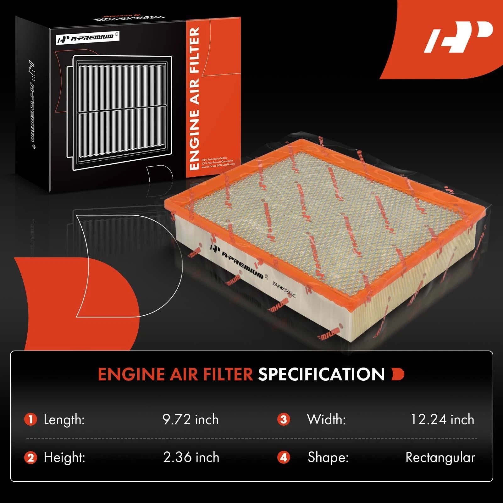 Engine Air Filter Box with Filter for Chevy Silverado 1500 (2014-2019)