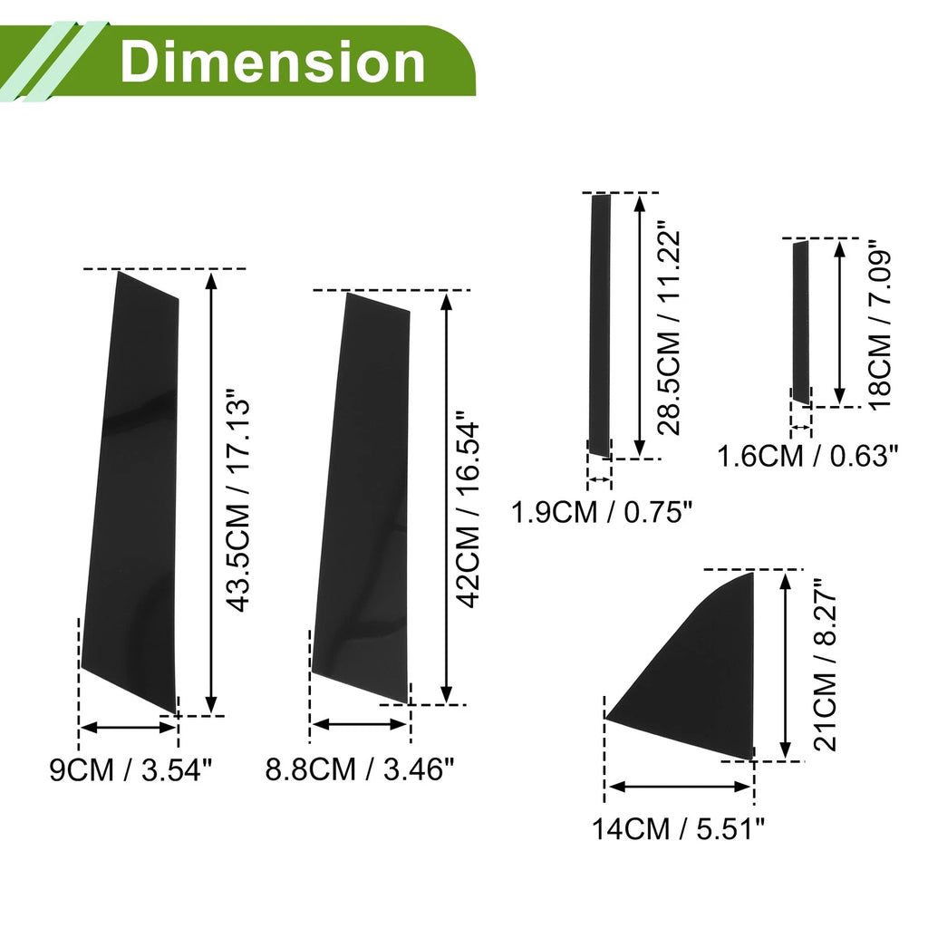 10 Pcs Pillar Window Trim for Chevy Cruze (2011–2015) Black