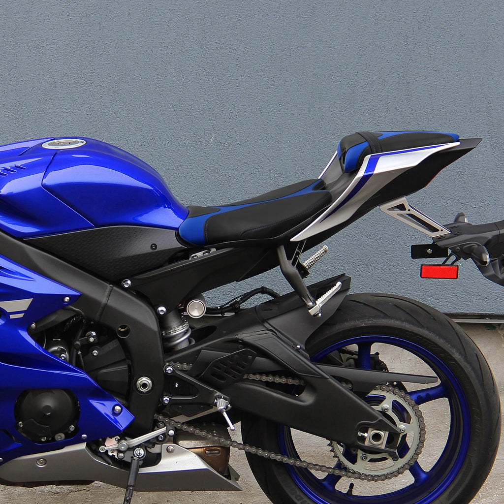 Rider Driver Passenger Seat for Yamaha YZF R6 (2017–2022) Black Blue
