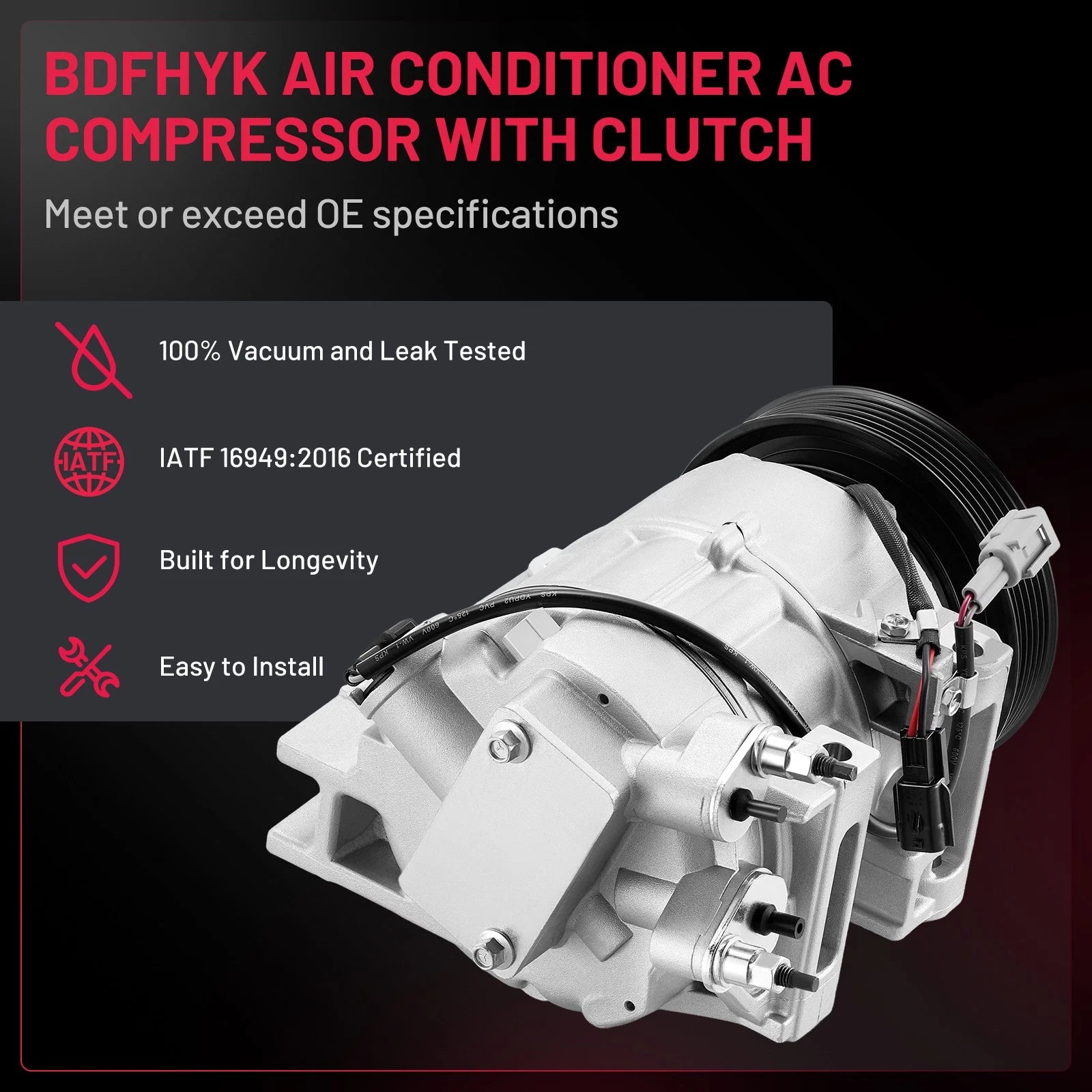 AC Compressor with Clutch for Nissan Altima QX60 (2007–2019)