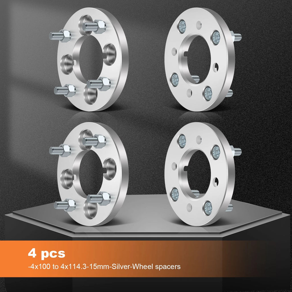 4X 15mm Wheel Spacers 4x100 to 4x114.3 12x1.5 for Toyota Corolla Acura Integra