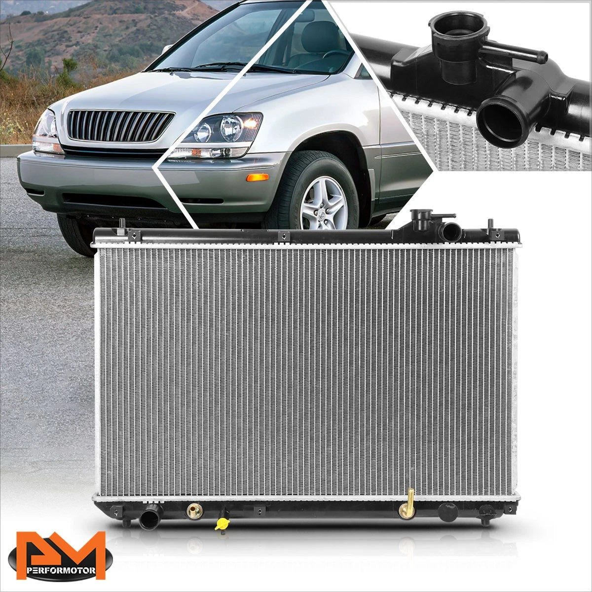 Cooling Radiator DPI-2271 for Lexus RX300 (1999–2003) Aluminum OE Style
