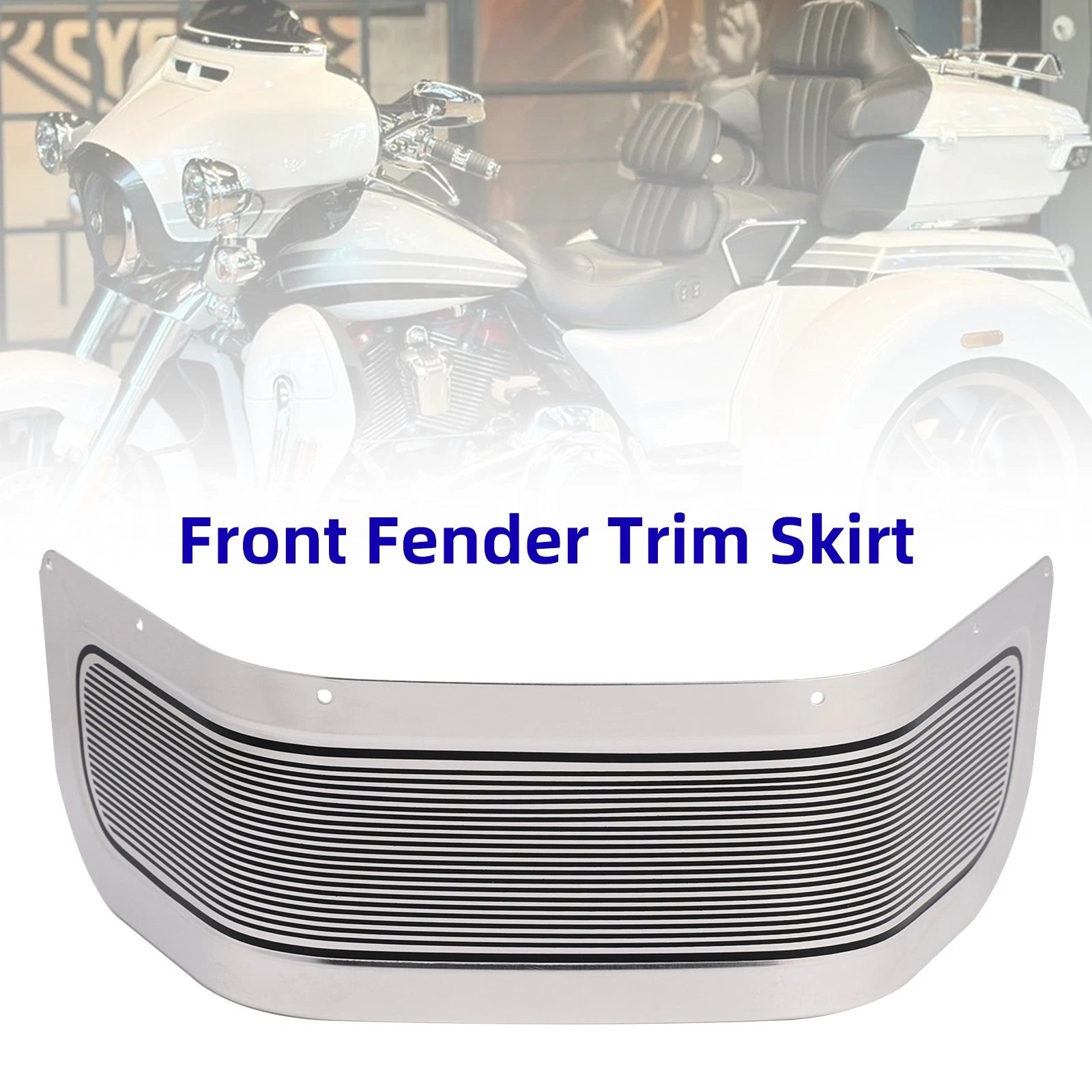 Front Fender Trim Skirt for Harley Touring Road King Electra Glide (2014–2024) SILVER