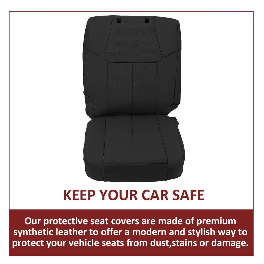 Set of 2 Black Front & Rear Seat Covers for Toyota Tundra CrewMax (2014–2021)
