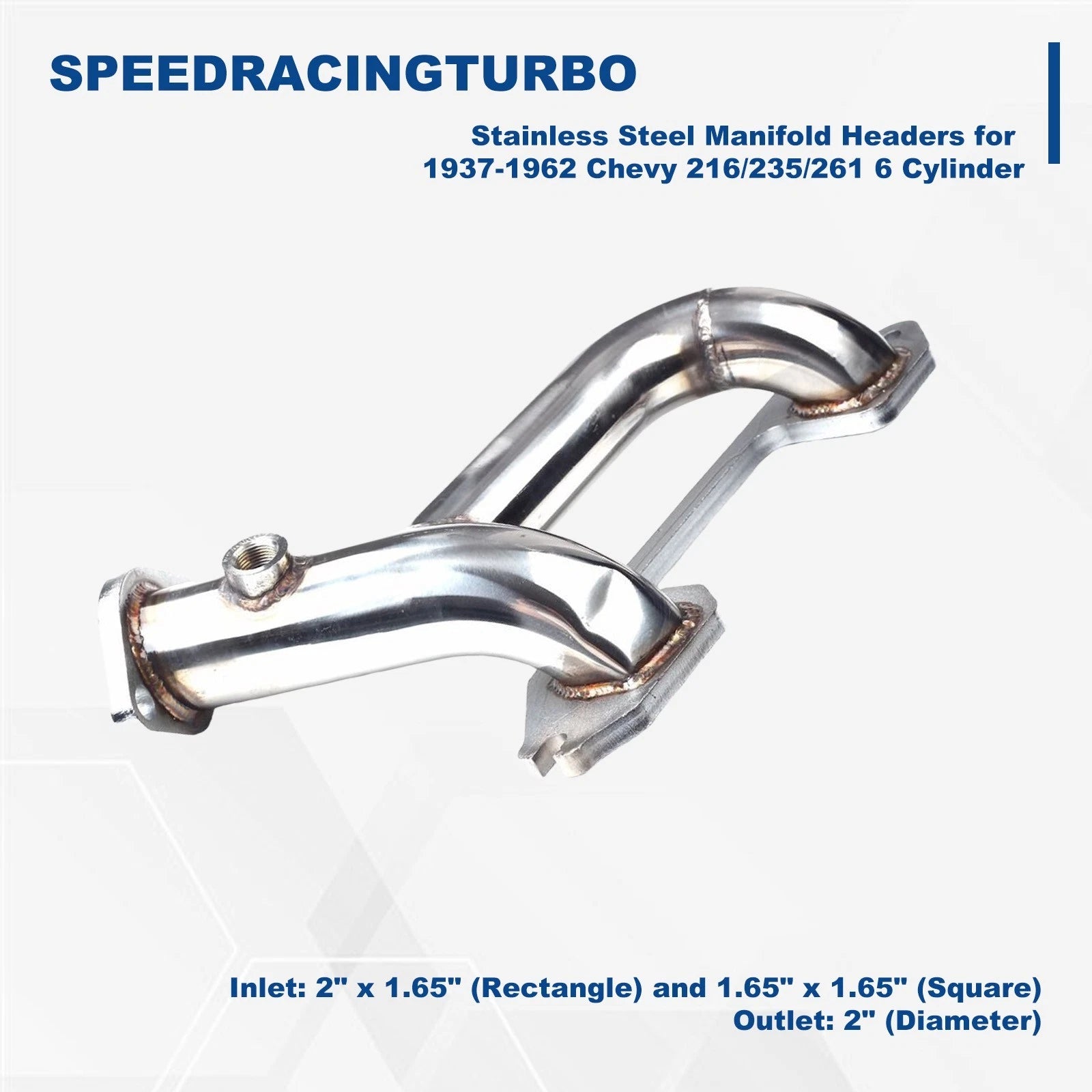 Stainless Steel Exhaust Header Manifold for Chevy 6Cyl 216/235/261 (1937–1962)